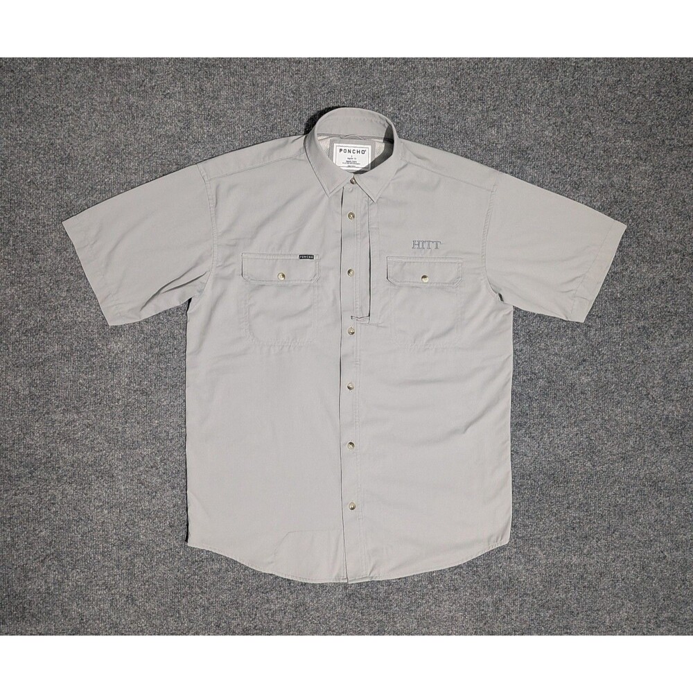 Poncho Shirt Mens Small Regular Fit Gray
